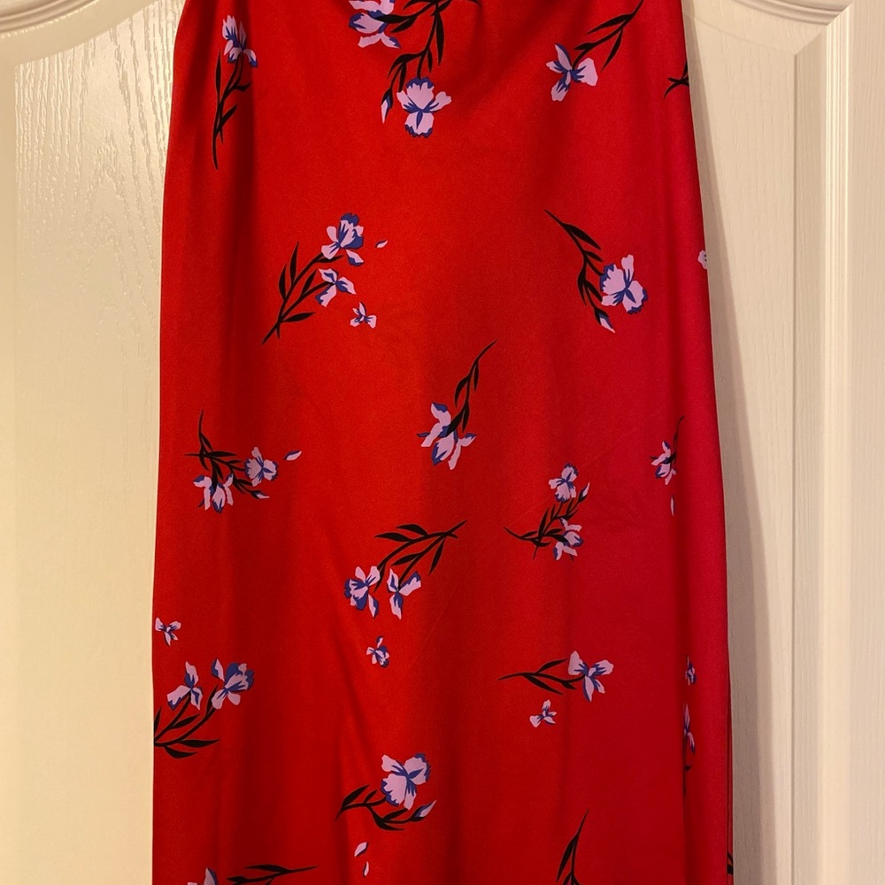 POPSUGAR Red Midi A-Line Skirt for Casual Occasions
